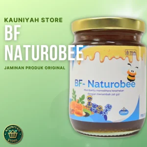 BF Naturobee madu booster halal dengan madu murni, propolis, temulawak, moringa & habbatussauda. Cocok untuk anak 2 tahun hingga manula.